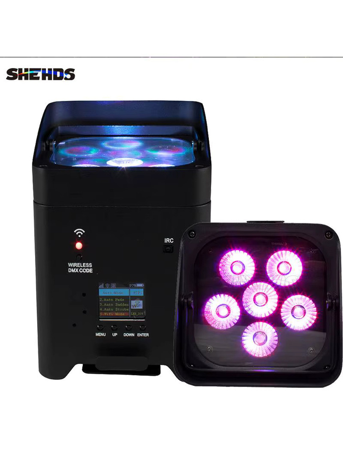 SHEHDS LED Par 6in1 Scheinwerfer mit Drahtloser Fernbedienung, Wifi APP Smart Steuerung, RGBAW + UV, Schwarz - Bild 6