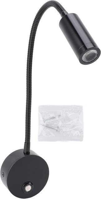 GoolRC LED Wandleuchte mit USB-Anschluss, dimmbar, 3 Farbtemperaturen, flexible Schwanenhals-Leselampe in Schwarz für RV, Boot und Schlafzimmer - Bild 1