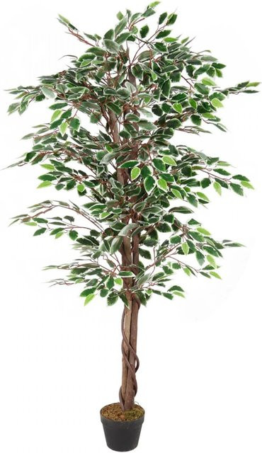 Lex Kunstpflanze Ficus Dekobaum in Grün mit Holzstamm, Höhe: 160 cm - Bild 1