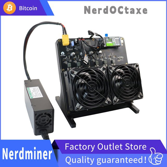 NerdOCTAxe Luftgekühlter Bitcoin-Miner SHA256 Heim-Mini-Mining-Gerät 12TH/s 200W Schwarz - Bild 1