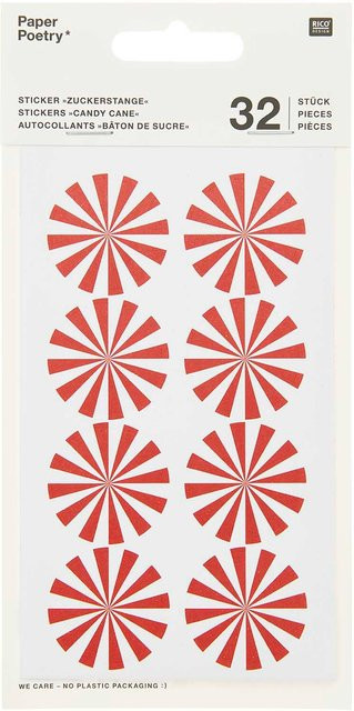 Rico Design Paper Poetry Sticker Christmas rot-weiß, 4 Blatt - Bild 1