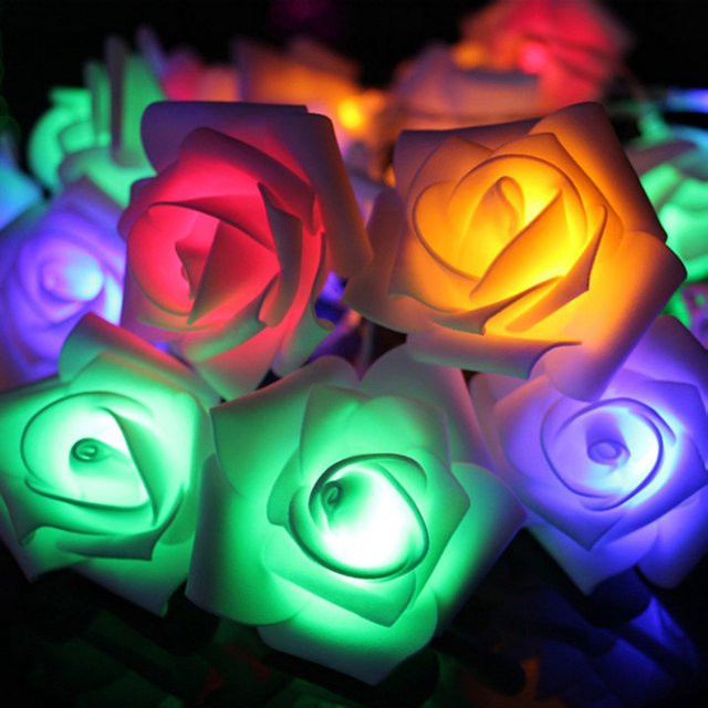 XUNATA LED Rose Blume String Fairy Light mit USB und Batterie, RGB Multicolour, Dekoration für Hochzeit, Weihnachten und Party - Bild 1