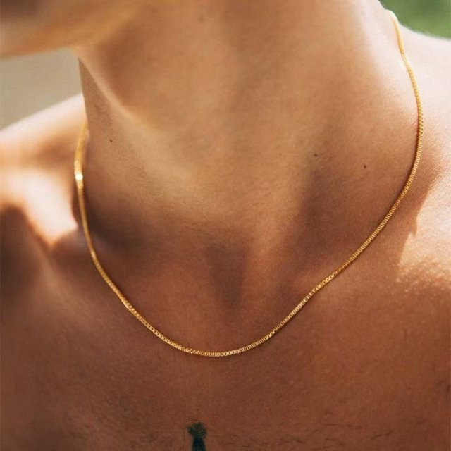 Halskette Edelstahl, Gold, Unisex - Bild 1