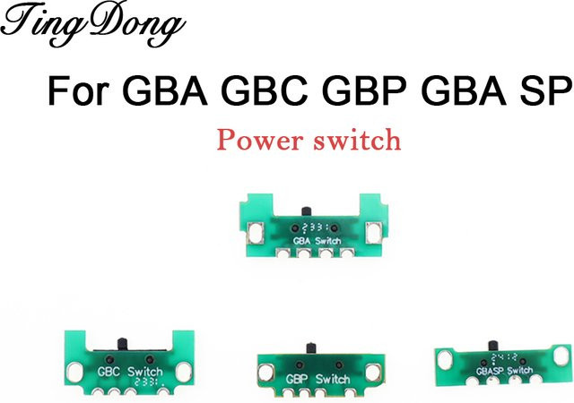 2 Stück Ein-/Ausschalter mit Platine von TingDong für GBA, GBC, GBP und GBA SP Spielkonsolen in Grün - Bild 1