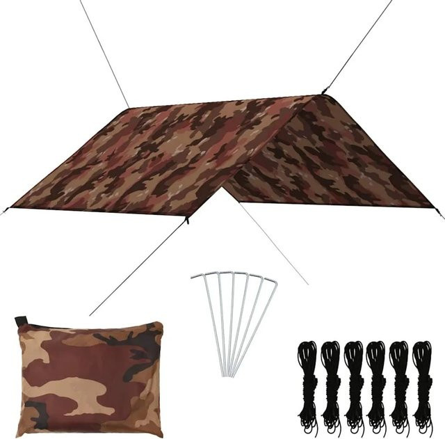 vidaXL Outdoor-Tarp Camouflage in Grün und Multicolour aus Polyester, B/T: 300 x 285 cm - Bild 1