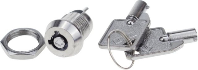 ELECAPITAL Elektronischer EIN/AUS Schlüsselschalter D102 in Silber, 2 Positionen, 12mm Durchmesser, 2A 250VAC/4A 125VAC - Bild 1