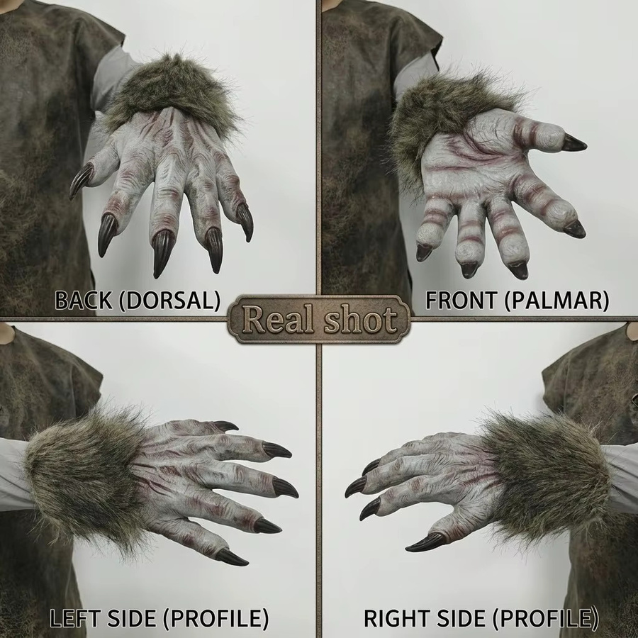 patygr Zombie-Handhandschuhe, Monsterkrallen, Zubehör, Fantasy, Gummi - Bild 5
