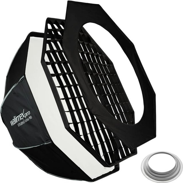 Walimex Pro Studio Softbox Octagon 90 cm mit 360 Grad Drehung und Bowens Anschluss in Schwarz - Bild 1