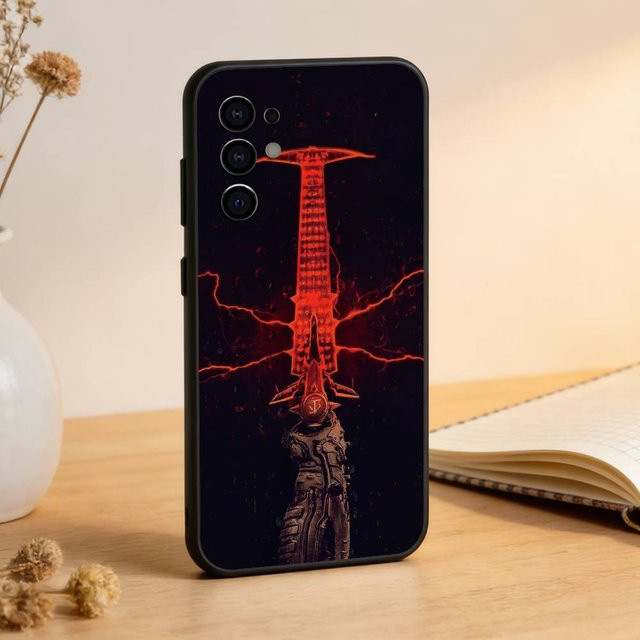 Spiel D-DoomS S-Slayer Handyhülle aus schwarzem Silikon für Samsung Galaxy S24 Ultra, S23, S22, S21, S20 und weitere Modelle - Bild 1