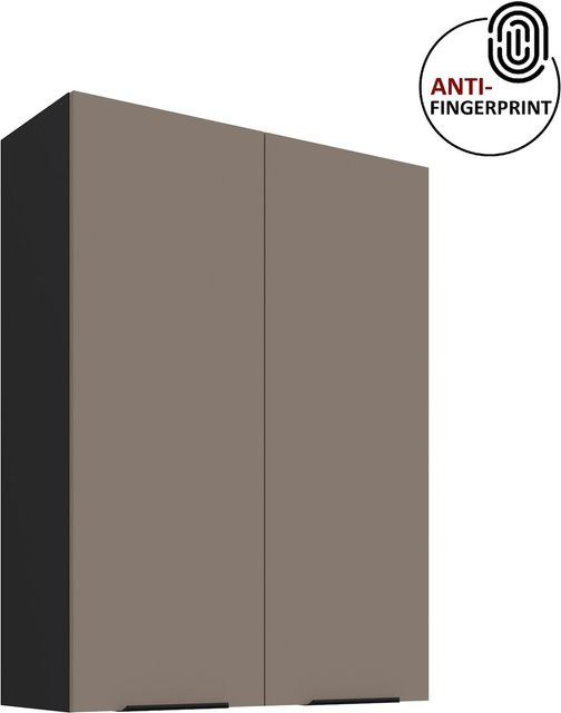 ARIA Hängeschrank Sandgrau mit Einlegeböden und Anti-Fingerprint-Oberfläche, H x B x T: 80 x 90 x 30 cm - Bild 1