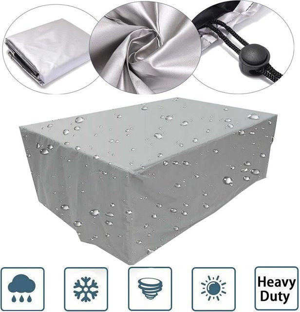 Wasserdichte Gartenmöbelbezüge von MY·BAKERMAN in Silber für Sofa, Tisch und Stühle zum Schutz vor Regen und Schnee - Bild 1