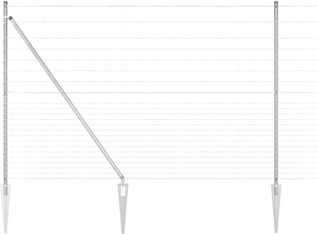 vidaXL Zaunpfosten aus Stahl, rechteckig, galvanisiert, Farbe: Silber, Höhe: 1,6 m, Breite: 2,5 cm - Bild 1