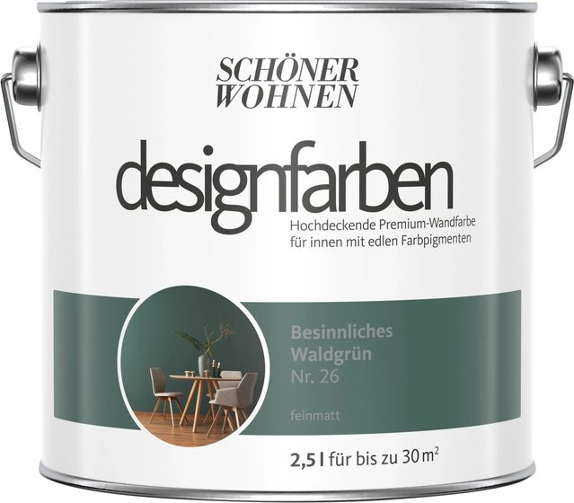 Schöner Wohnen Designfarbe Besinnliches Waldgrün matt, 2,5 l - Bild 1