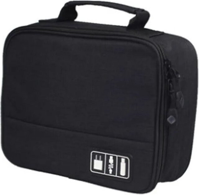 Ejeas Reise-Organizer Aufbewahrungstasche für Schiedsrichter Intercom Headset V4C Plus und V6C Pro in Schwarz mit Reißverschluss für Zubehör und USB-C Datenkabel - Bild 1