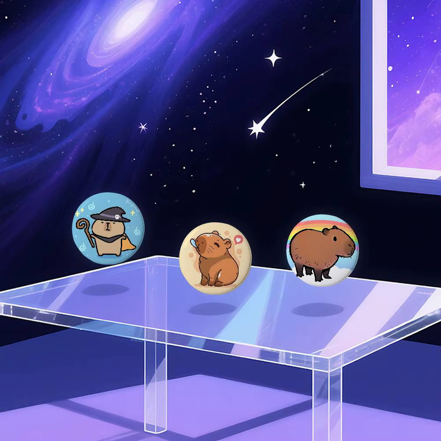 Bilibili Brosche Cartoon Capybara, Bunt, Unisex - Bild 3