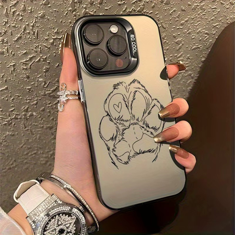 Galvanisierte TPU-Handyhülle mit Tierpfoten-Herzmuster in Schwarz für Apple iPhone 11 bis iPhone 17 Pro Max sowie Mini, Plus, SE und X/Xs/Xr Modelle - Bild 3