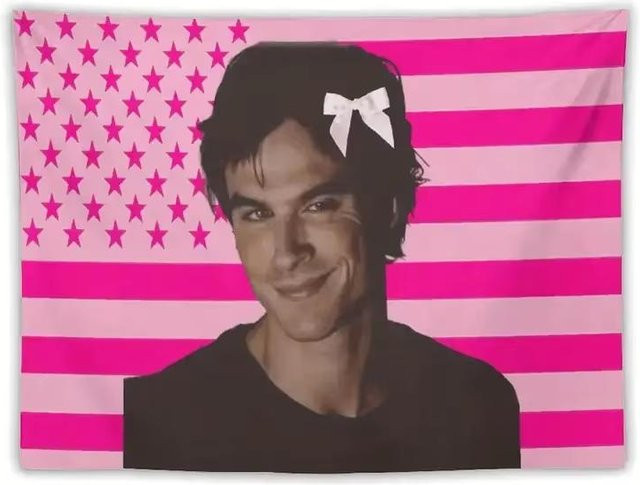 Wandteppich Vampire Diaries Damon Design von JMG Household Supplies, Farbe: Pink, Breite: 150 cm, Höhe: 200 cm - Bild 1