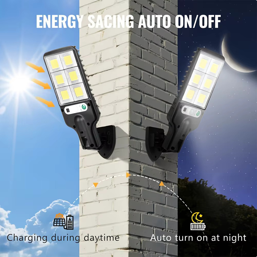 NEWBIRTH LED Solar Außenleuchte mit Bewegungsmelder, moderne COB Hofwandlampe in Schwarz für Garten, Terrasse und Garage - Bild 3