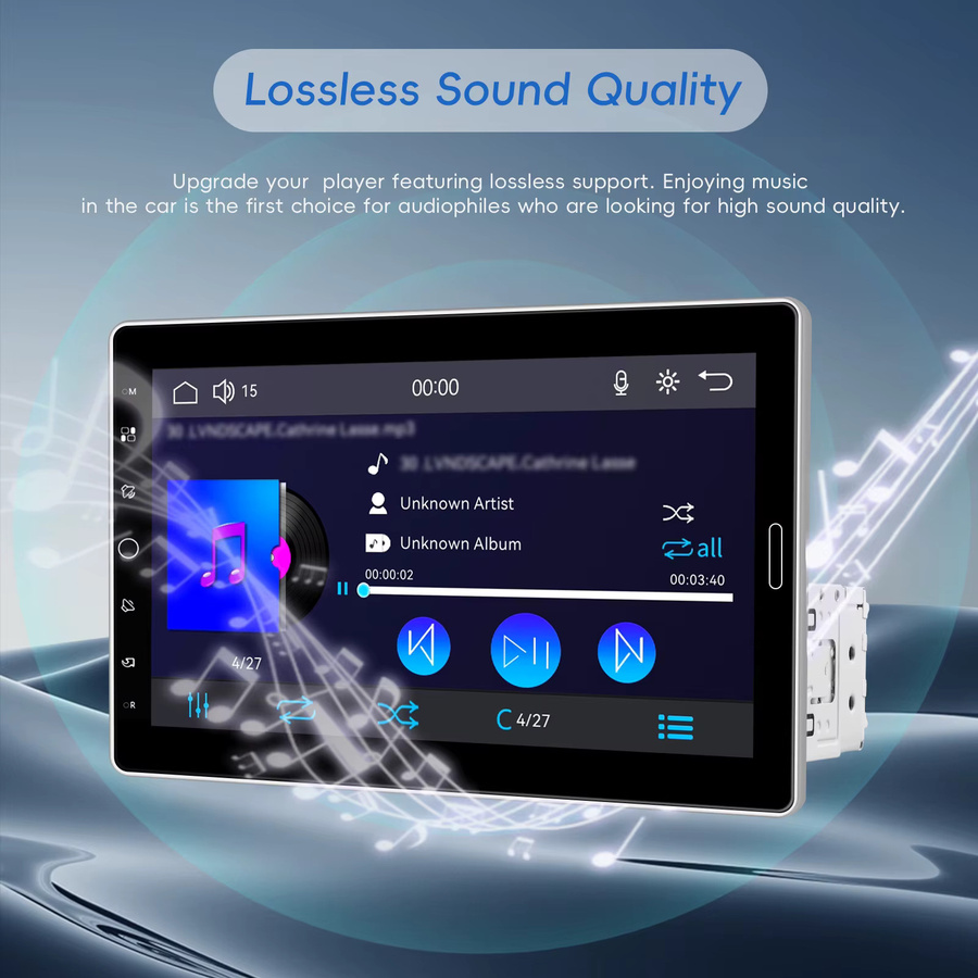 Podofo 1Din MP5 Multimedia-Player mit 10,1 Zoll Display, Wireless CarPlay, Android Auto, Bluetooth, FM/RDS und Mirror Link in Schwarz - Bild 5