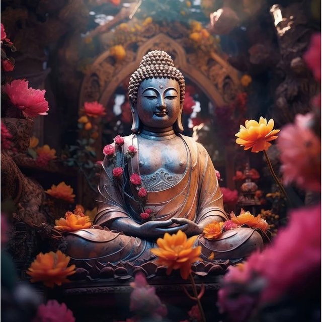 Art Universe Glasbild Buddha Harmony, Mehrfarbig, B/H: 80 x 80 cm - Bild 1