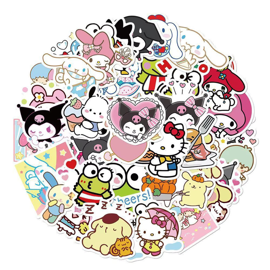 Sanrio Kuromi Aufkleber Set, 50 Stück wasserfeste dekorative Sticker in Multicolour - Bild 2