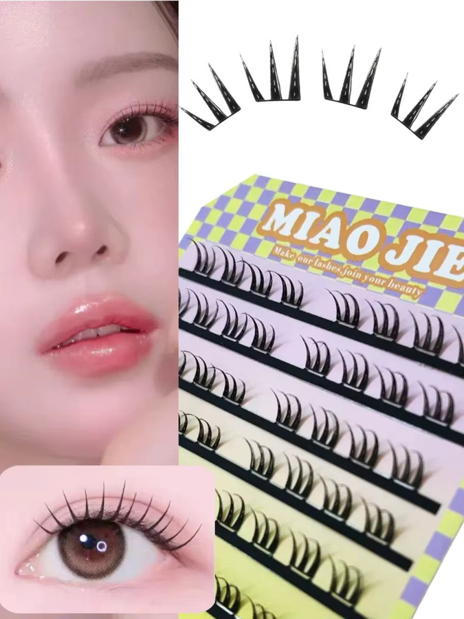 WINKLURE Cluster False Eyelashes, 10–13 mm, Black, Unisex - Bild 3