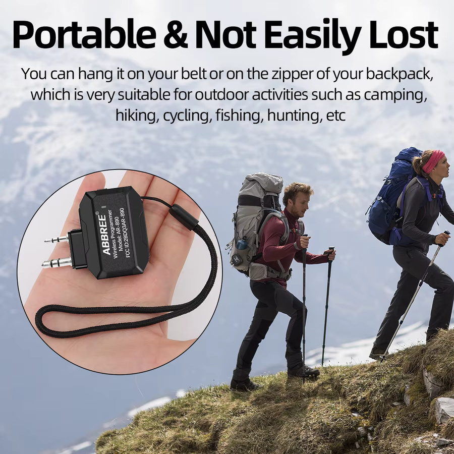 ABBREE Bluetooth Wireless Programmierer für Walkie Talkie mit USB-C Anschluss, Plug & Play, Schwarz, kompatibel mit UV5R, BF888S und Quansheng UVK5 - Bild 3