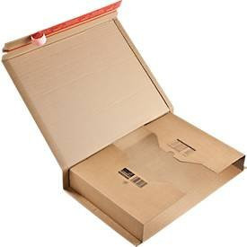 ColomPac Wickelverpackung CP 020 aus Wellpappe mit Selbstklebeverschluss, braun, B: 510 mm, T: 330 mm, H: 85 mm - Bild 2