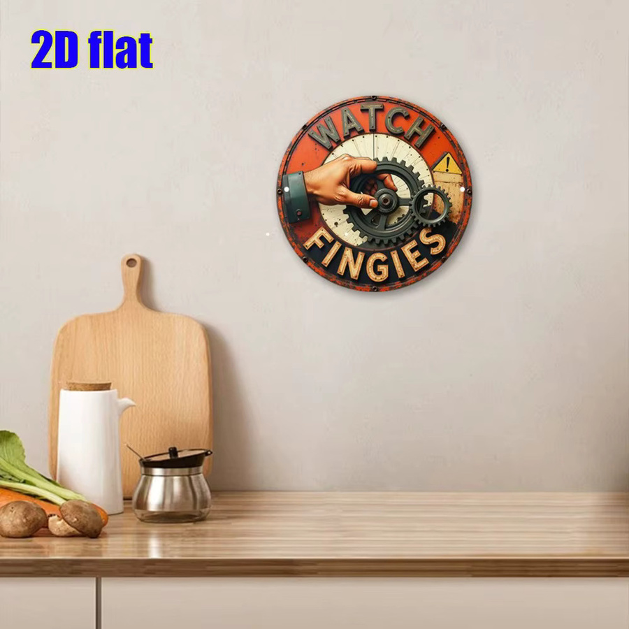 Rundes Aluminium-Warnschild von CIFBUY mit der Aufschrift Vorsicht vor den Fingern, Durchmesser: 19,81 cm - Bild 4