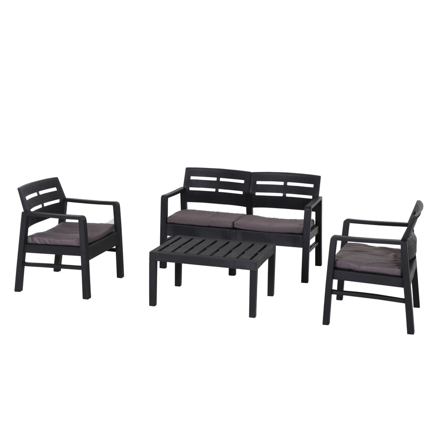Progarden Java 4-teiliges Lounge-Set aus Kunststoff in Anthrazit Matt, Breite: 84 cm - Bild 2