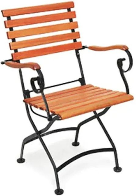 MERXX Klappsessel Schloßgarten aus Eukalyptusholz und Stahl in Beige, B/H/T: 57 x 85 x 60 cm - Bild 1