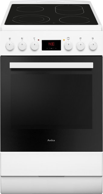 Amica Elektroherd SHC 903 001 W in Weiß mit Glaskeramikfeld, 65 l Backofenvolumen, Breite: 50 cm, Höhe: 85 cm, Tiefe: 60 cm - Bild 1