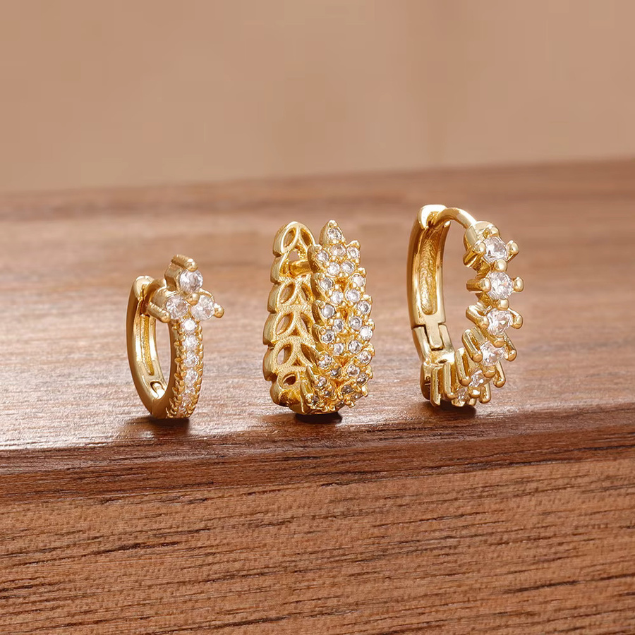 Yuedane Creolen-Set, vergoldet, Zirkonia, Damen - Bild 2