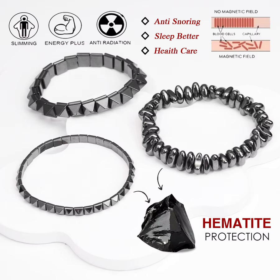 SANSWL Armband, Hämatit, Schwarz, Perle, Unisex - Bild 2