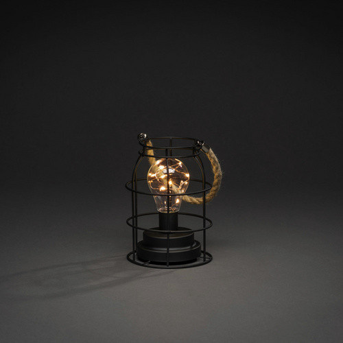 Konstsmide LED Metalllaterne aus Stahl in Schwarz, B/T/H: 12 x 12 x 18 cm, inklusive Leuchtmittel - Bild 2