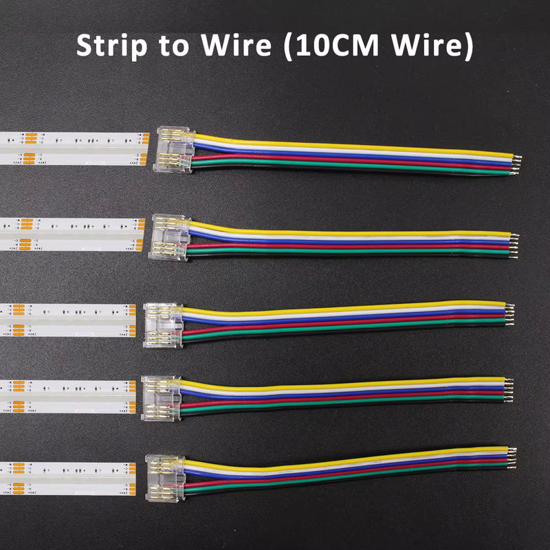 WeeTisa 6-poliger COB-LED-Streifen-Lichtanschluss für RGBCCT und RGBWW, schweißfreier Verbindungsstück aus transparentem Kunststoff für 12 mm PCB - Bild 5
