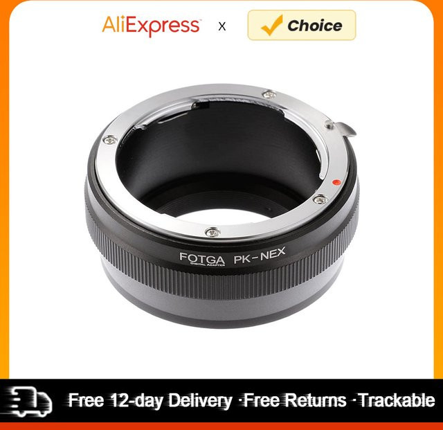 Fotga PK-NEX Adapter Ring für Pentax PK K-Mount Objektive auf Sony NEX E-Mount Kameras, Schwarz - Bild 1