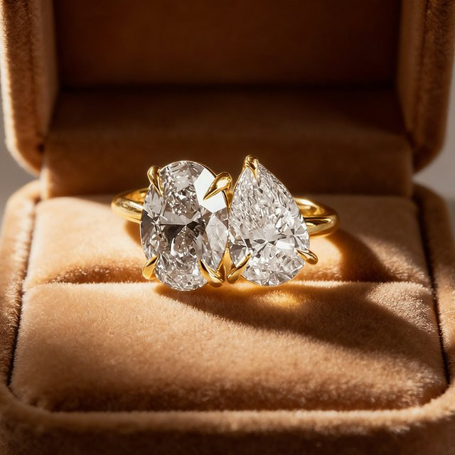 Anziw Verlobungs- und Hochzeitsring, 14 Karat Gold gefüllt, Zirkonia, Damen - Bild 1
