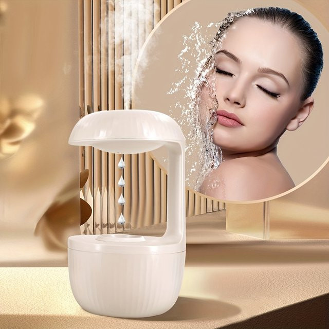 Sarmocare Anti-Schwerkraft Wassertropfen Luftbefeuchter mit LED-Nachtlicht, Weiß, 600ml, Ultraschall-Nebelgenerator für Schreibtisch und Schlafzimmer - Bild 1