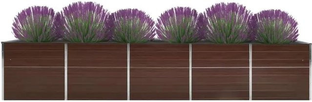 DELUKE Hochbeet OSKAR aus verzinktem Stahl in Braun, B/T/H: 400 x 80 x 45 cm - Bild 1