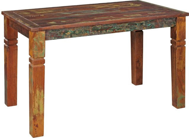 FineBuy Esszimmertisch KALKUTTA in Multicolour im Shabby Design, rechteckiger Esstisch für Küche und Esszimmer, B: 120 cm, T: 70 cm - Bild 1