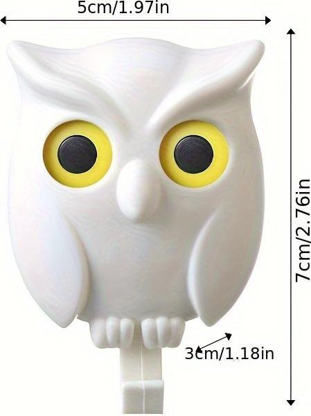 Zwinkernder Eulen Schlüsselhalter XYKK01 weiß wandmontiert ohne Bohren aus Kunststoff - Bild 1