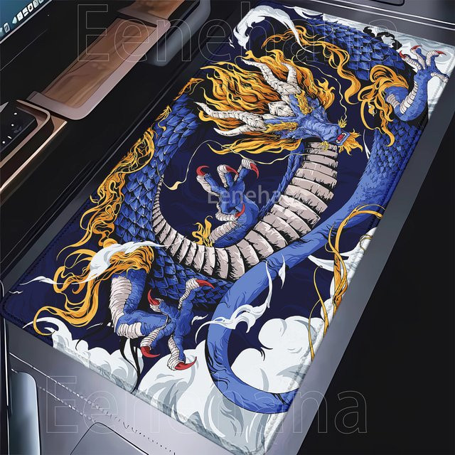 Eenehana Mauspad Dragon Gamer XXL Schreibtischunterlage Multicolor B/T: 90 x 40 cm - Bild 1