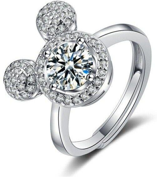 YIRAN Jewelry Ring, 925 Silber, Moissanit, Damen, Weiß - Bild 1