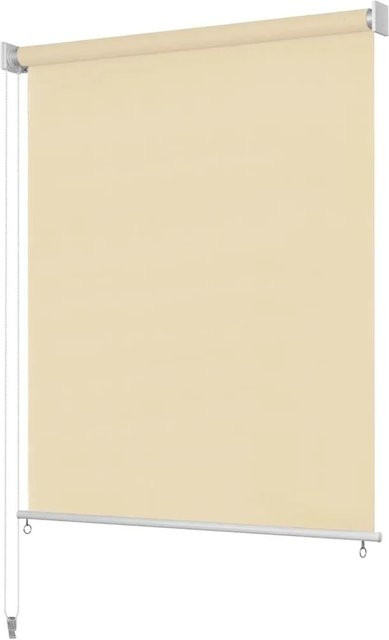 vidaXL Außenrollo aus HDPE in Cremeweiß, B: 160 cm, H: 140 cm - Bild 1