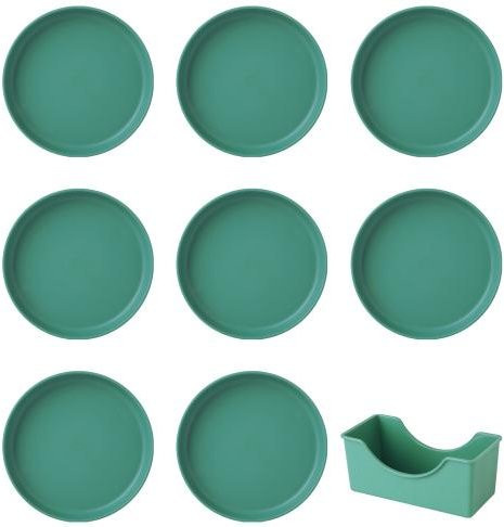 8er Set lanyanzhiy Essteller aus Kunststoff, unzerbrechliche und wiederverwendbare Dinner Plates, spülmaschinenfest, bunt, Blau - Bild 1