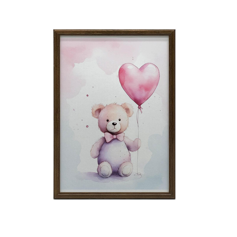 Premium Leinwand iKable Teddybär mit Herzballon auf Keilrahmen, Breite: 30 cm, Höhe: 40 cm - Bild 3