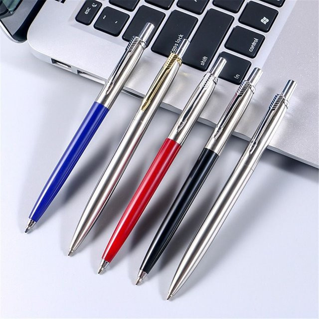 Kreativer Metall-Gelstift im Business-Stil mit blauer oder schwarzer Tinte inklusive Nachfüllung - Bild 1