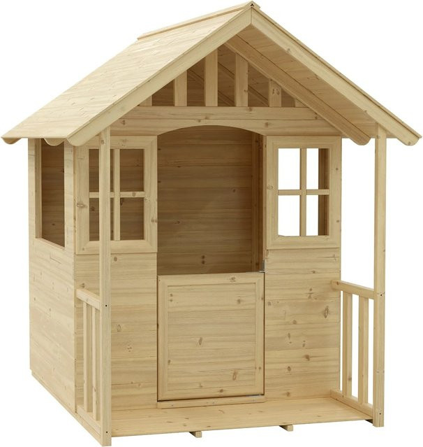 Holzspielhaus Villa von Zwerkules in Natur, B/H/T: 121 x 140 x 137 cm - Bild 1
