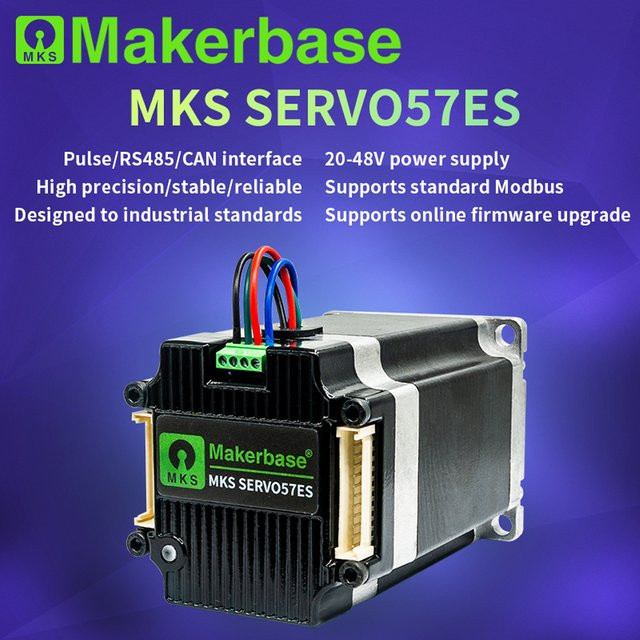 Makerbase MKS SERVO57ES NEMA23 Schrittmotor mit geschlossenem Regelkreis und Treiber für CNC und 3D-Drucker in Schwarz - Bild 1